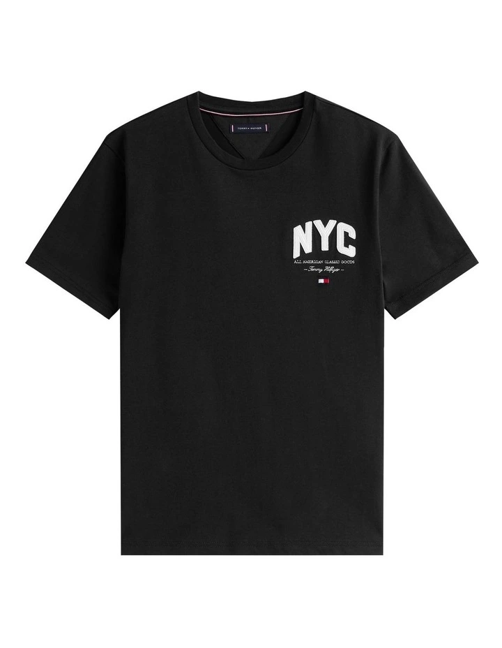 Athleisure Logo Embroidery T-Shirt in Black image 5