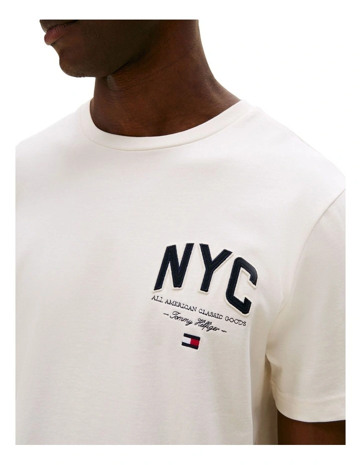 Athleisure Logo Embroidery T-Shirt in White image 3
