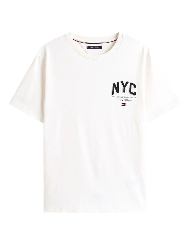 Athleisure Logo Embroidery T-Shirt in White image 5