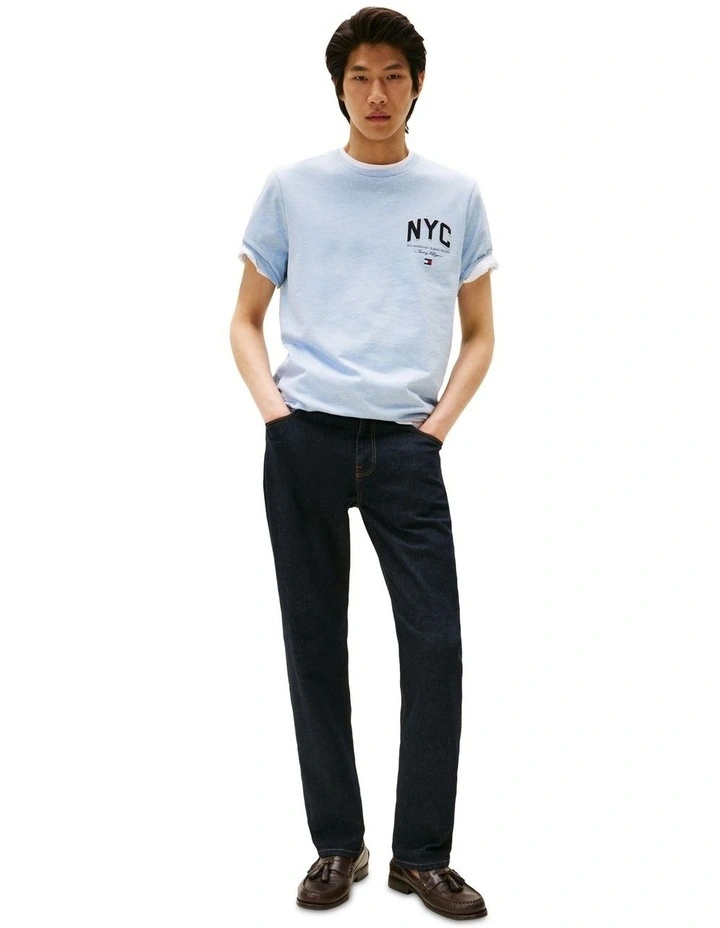 Athleisure Logo Embroidery T-Shirt in Blue image 4