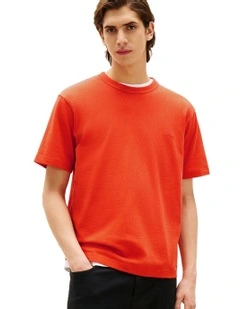 Tonal Logo Relaxed Fit T-Shirt in Orange