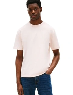 Tonal Logo Relaxed Fit T-Shirt in Pink