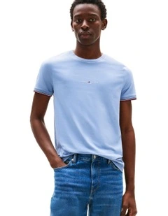 Tipped Cuff Slim T-Shirt in Blue