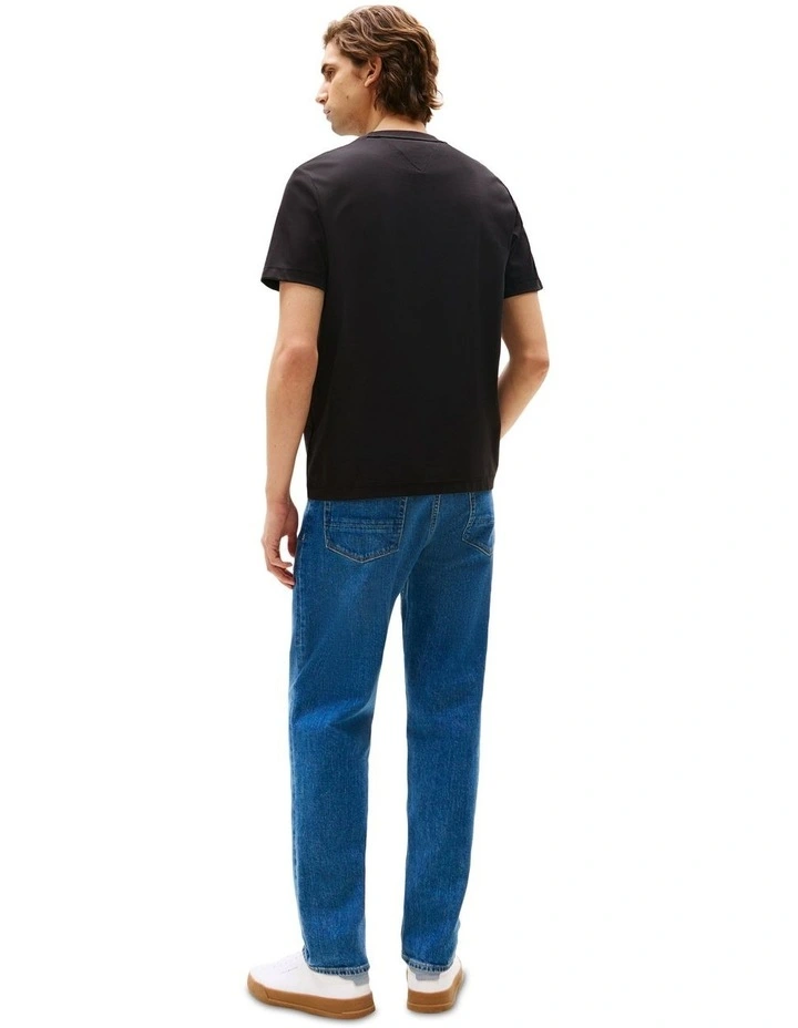Tonal Logo Embroidery T-shirt in Black image 2