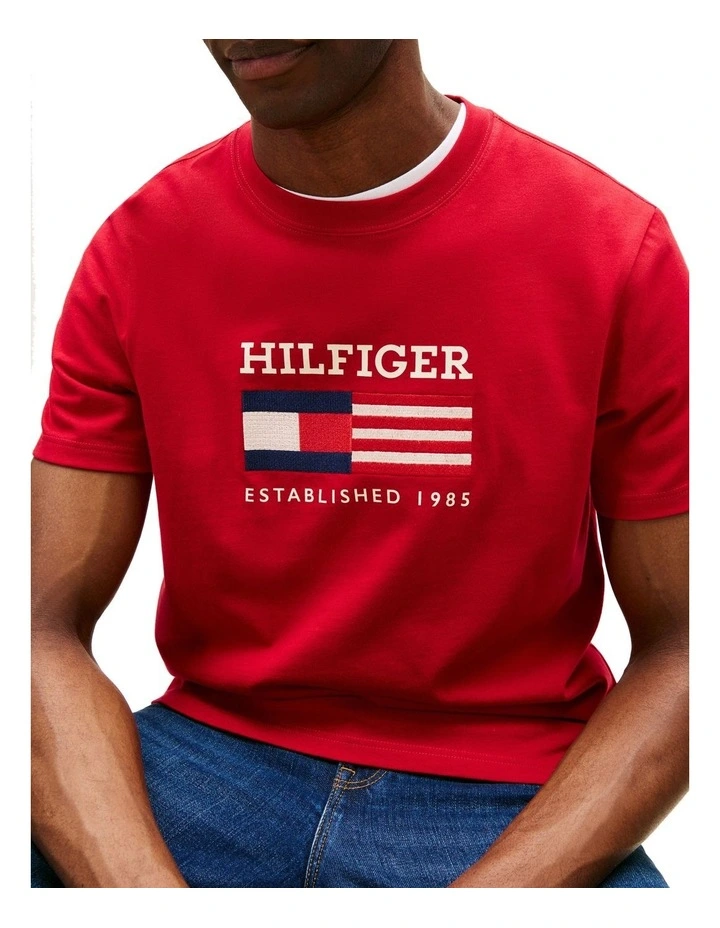 Americana Flag Box Tee in Red image 3