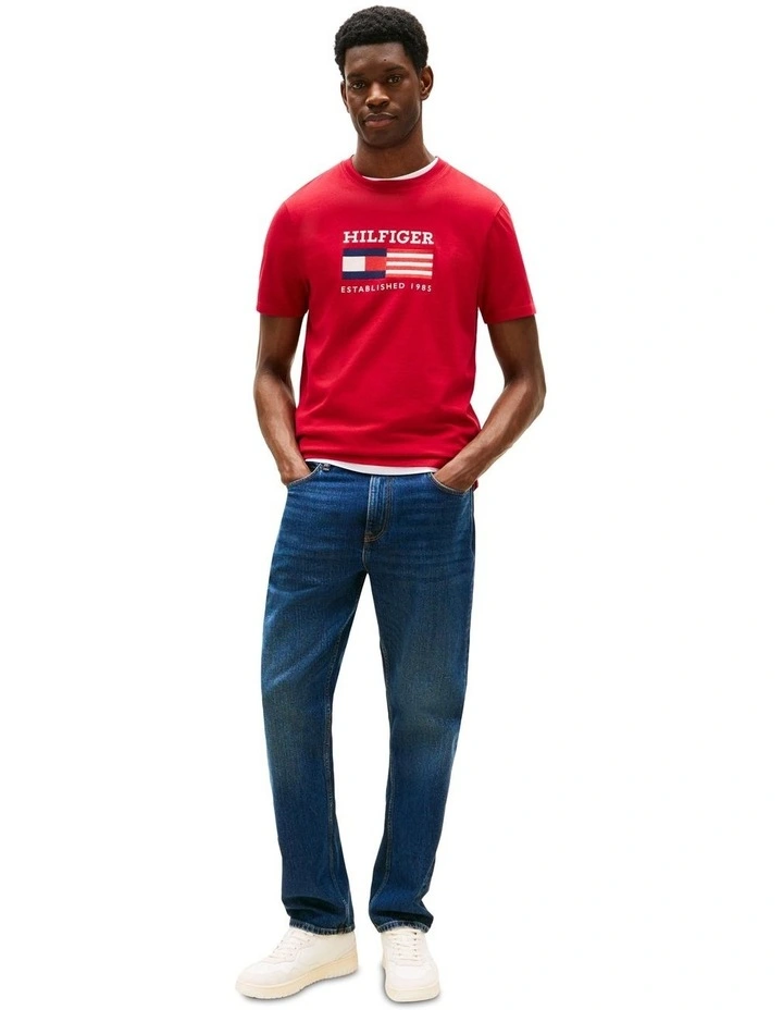 Americana Flag Box Tee in Red image 4
