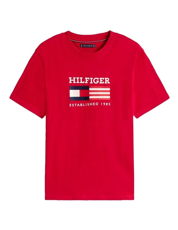 Americana Flag Box Tee in Red image 5