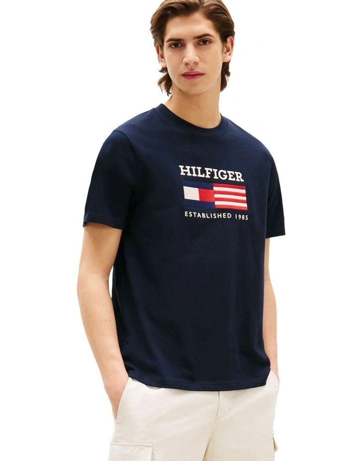 Americana Flag Box Tee in Blue image 1