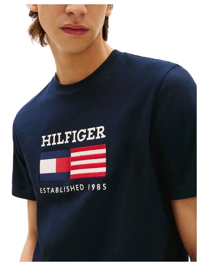 Americana Flag Box Tee in Blue image 3