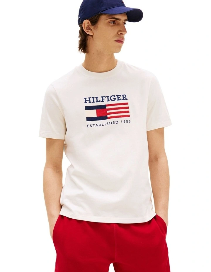 Americana Flag Box Tee in White image 1