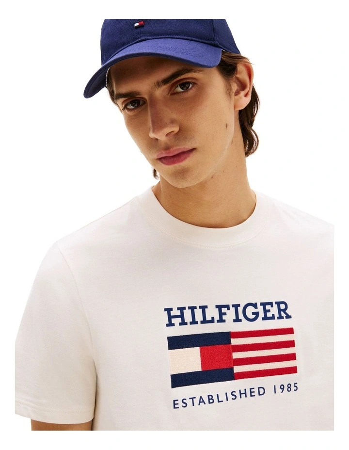 Americana Flag Box Tee in White image 3