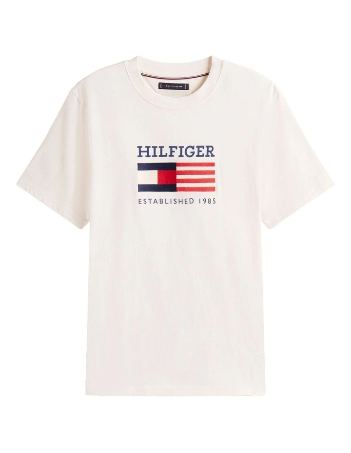 Americana Flag Box Tee in White image 5
