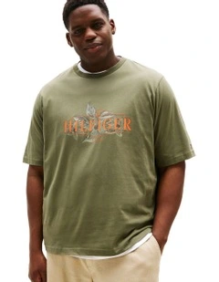 Big & Tall Floral Tee in Green