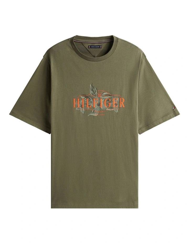 Big & Tall Floral Tee in Green image 5