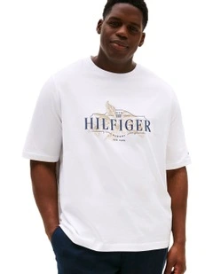 Big & Tall Floral Tee in White