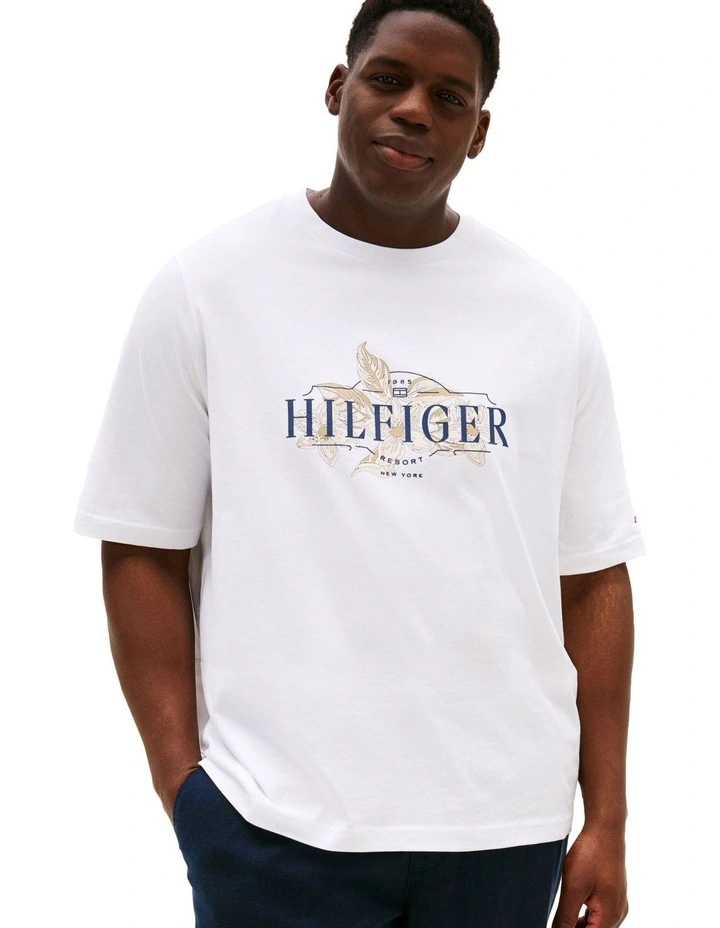 Big & Tall Floral Tee in White image 1