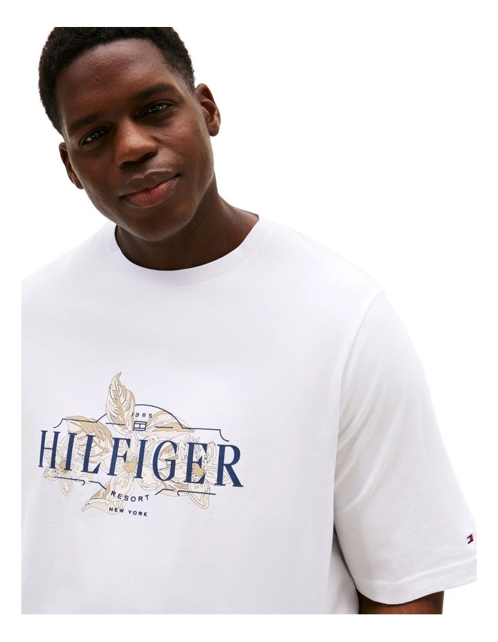 Big & Tall Floral Tee in White image 3