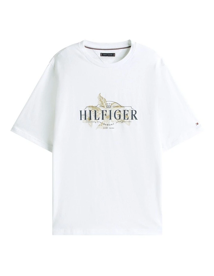 Big & Tall Floral Tee in White image 5