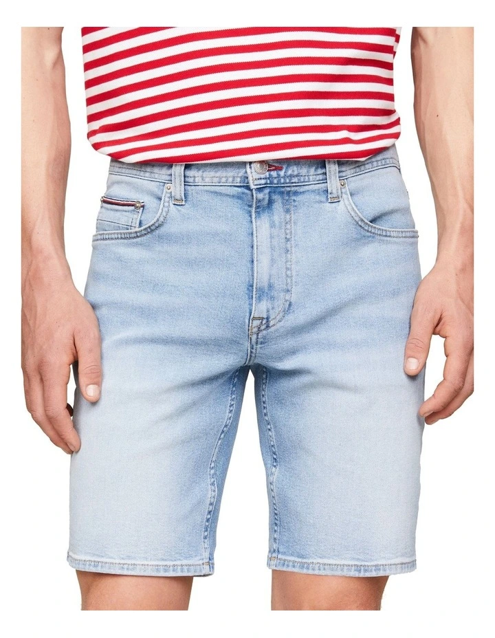 Stretch Brooklyn Regular Straight Denim Shorts in Blue image 1