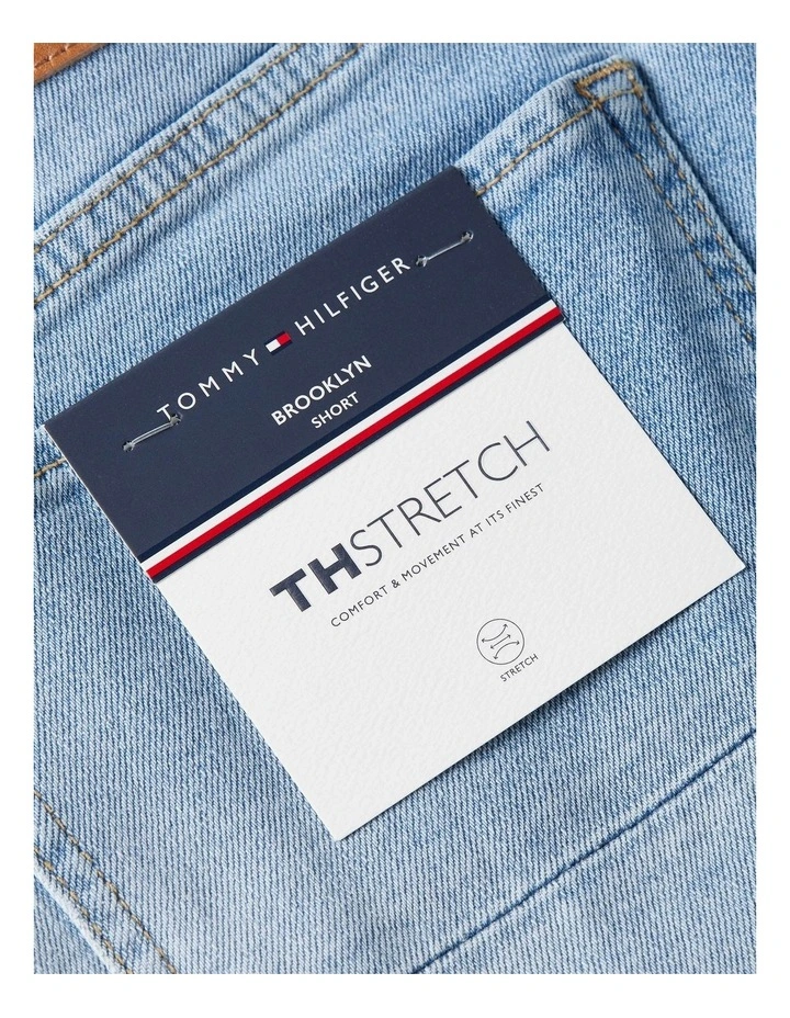 Stretch Brooklyn Regular Straight Denim Shorts in Blue image 5