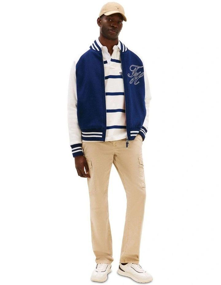 Denton Straight Leg Twill Cargo Trousers in Beige image 5