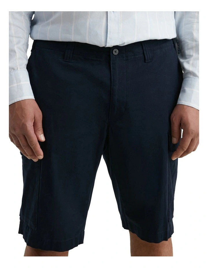 Big & Tall Twill Cargo Pocket Shorts in Blue image 2