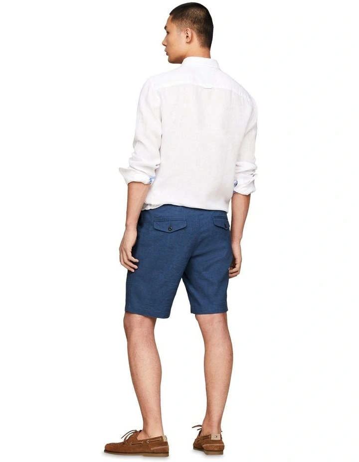 Harlem Drawstring Skinny Fit Chino Shorts in Blue image 2