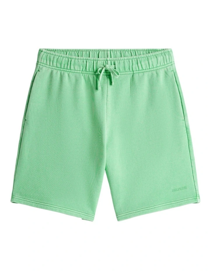 Logo Embroidery Washed Sweat Shorts in Green image 5