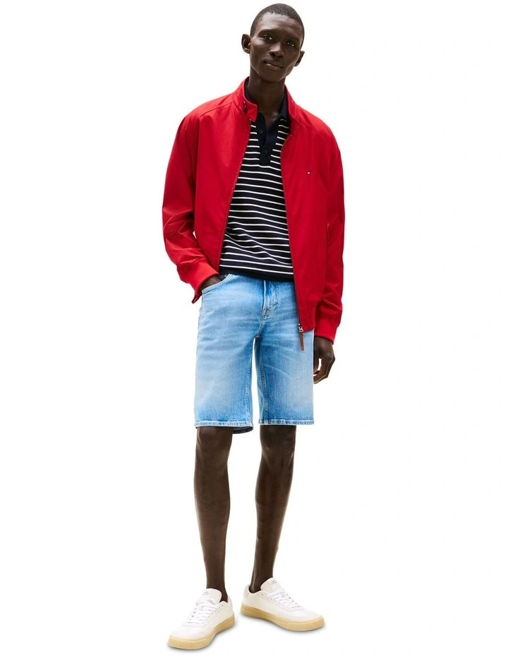 Whiskered Slim Denim Shorts in Blue image 4