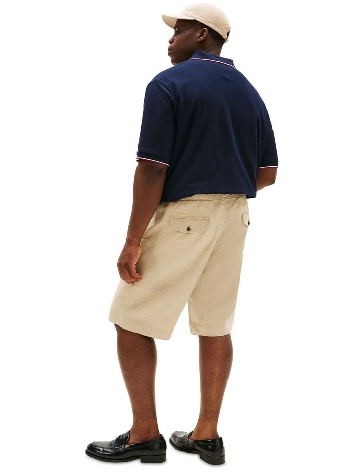 Plus Linen Blend Chino Shorts in Beige image 2