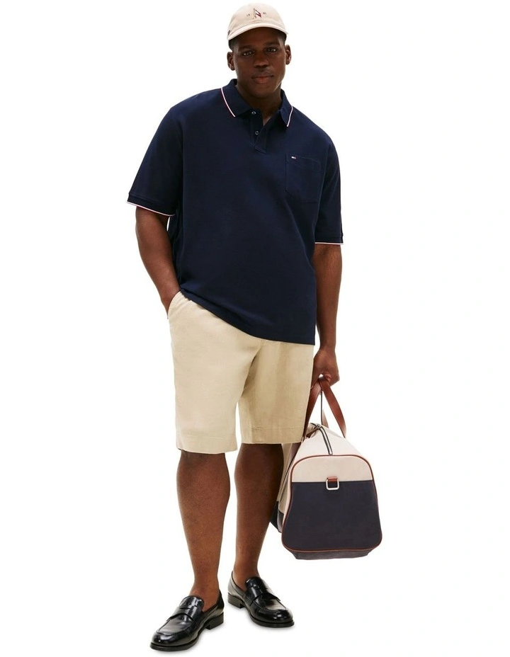 Plus Linen Blend Chino Shorts in Beige image 4