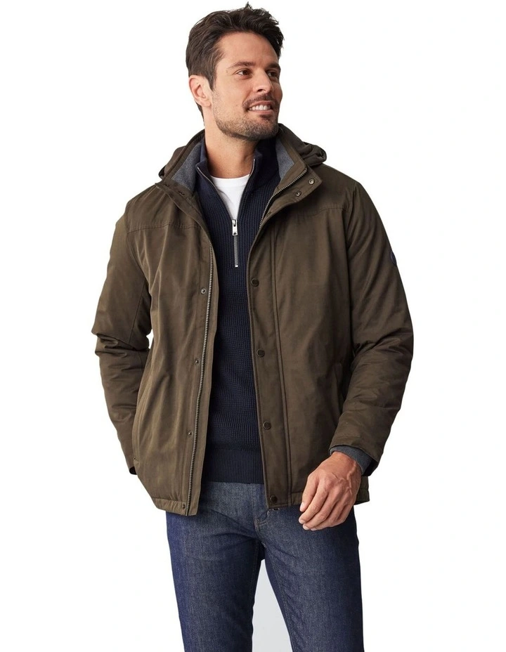 Stadium Hooded Jacket in Dark Olive image 1