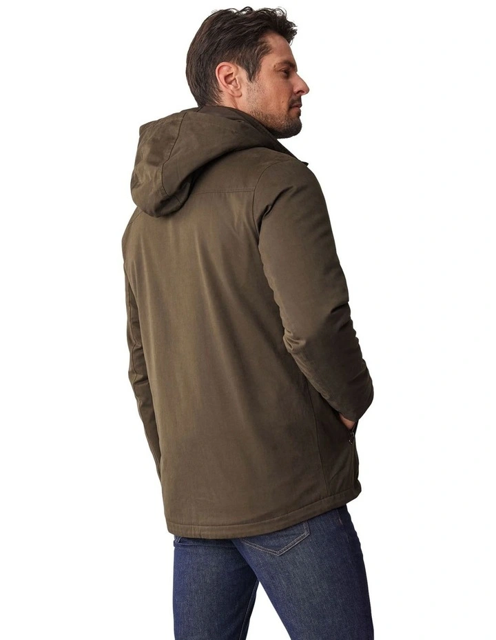 Stadium Hooded Jacket in Dark Olive image 2