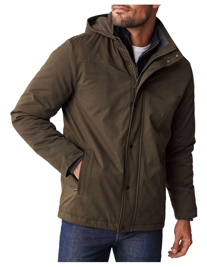 Stadium Hooded Jacket in Dark Olive image 3