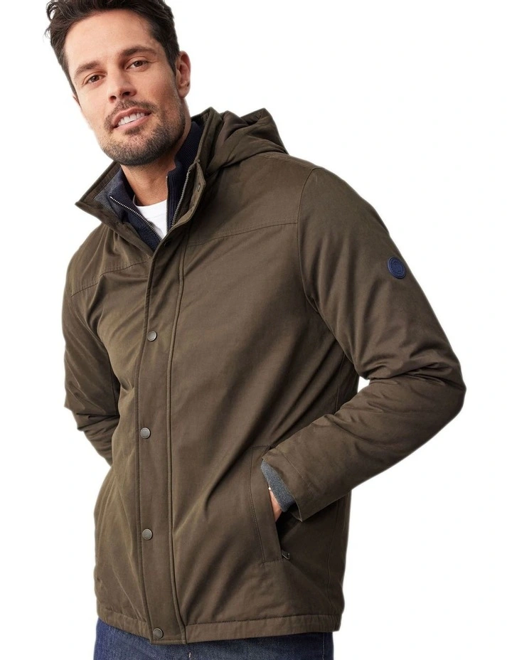 Stadium Hooded Jacket in Dark Olive image 4