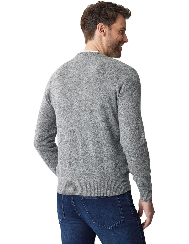 Lambswool Crew Neck Knit in Grey Mix image 2