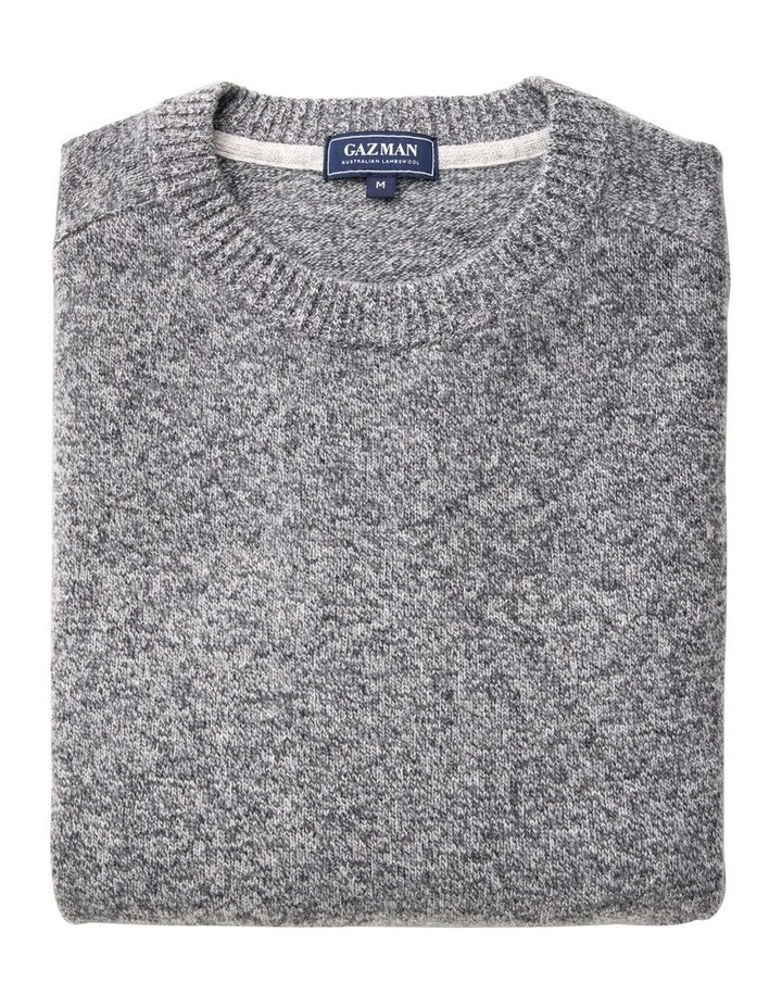 Lambswool Crew Neck Knit in Grey Mix image 3