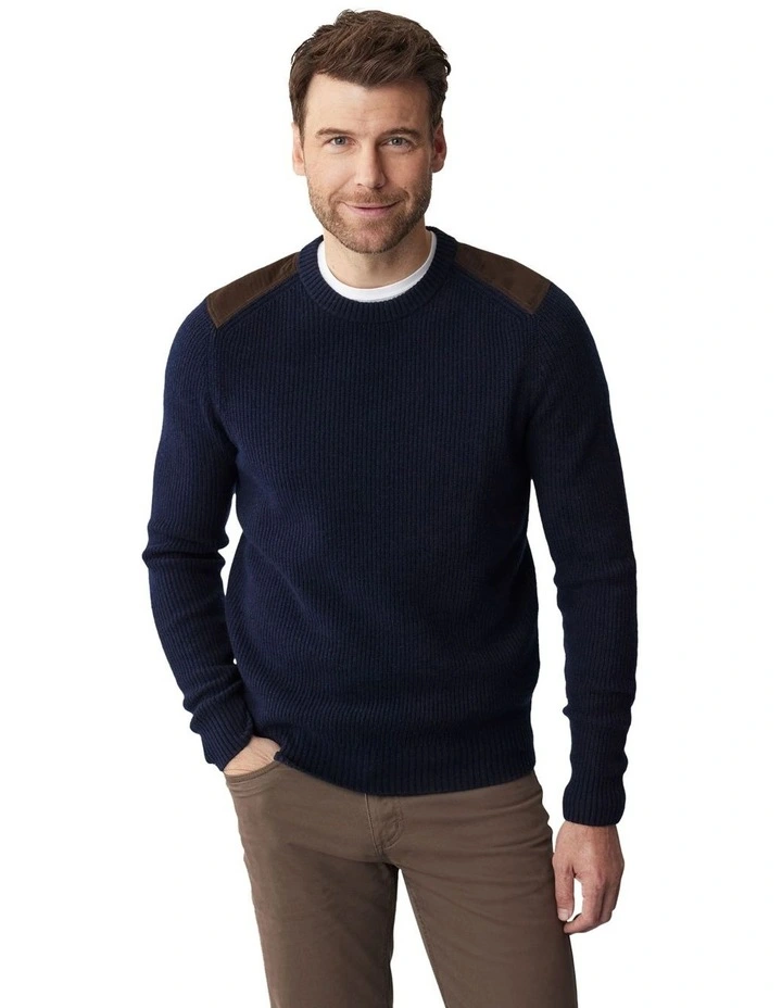 Fishermans Crew Neck Knit Navy image 1