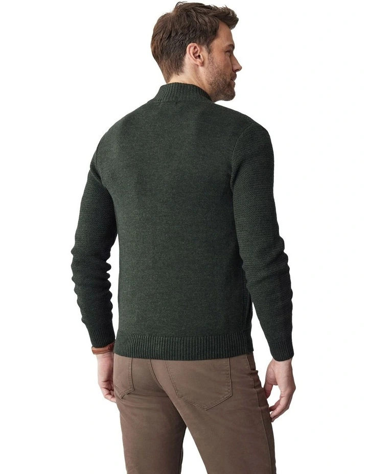 Gazman Zip Through Cardigan In Khaki MYER