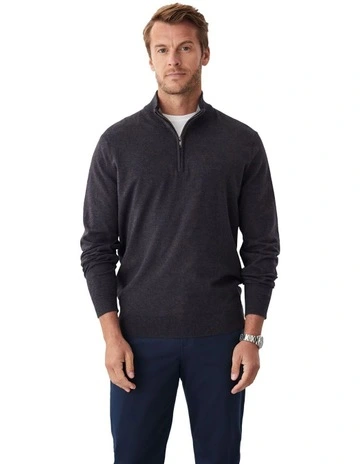 High Flex Half Zip in Charcoal