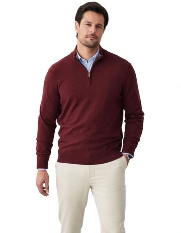 High Flex Half Zip in Wine