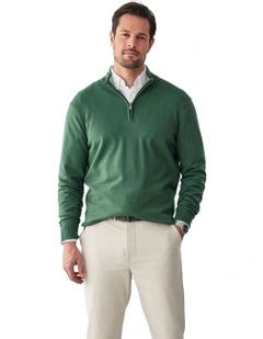 High Flex Half Zip Knitwear in Dark Green