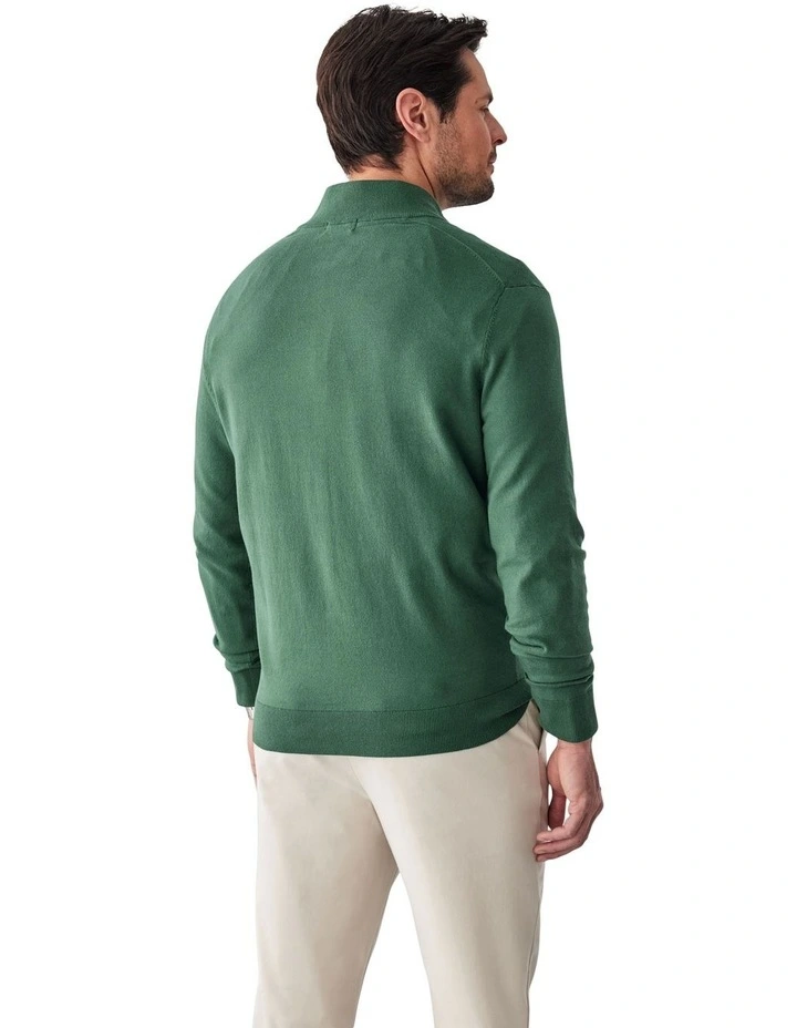 High Flex Half Zip Knitwear in Dark Green image 2