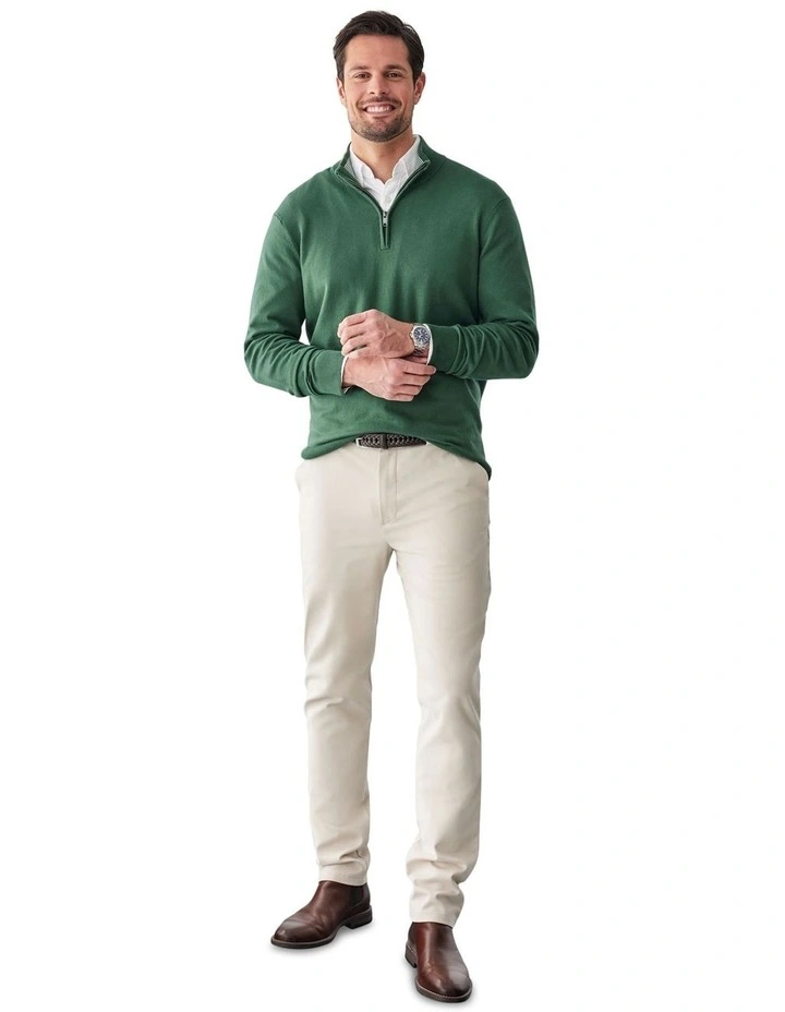 High Flex Half Zip Knitwear in Dark Green image 5