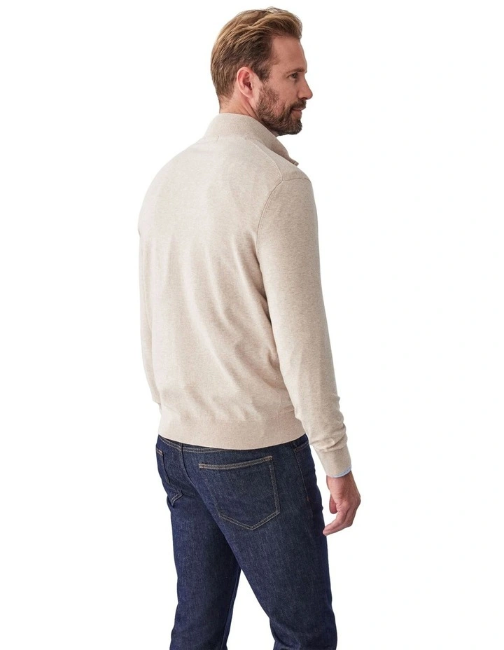 High Flex Half Zip Knitwear in Taupe image 2