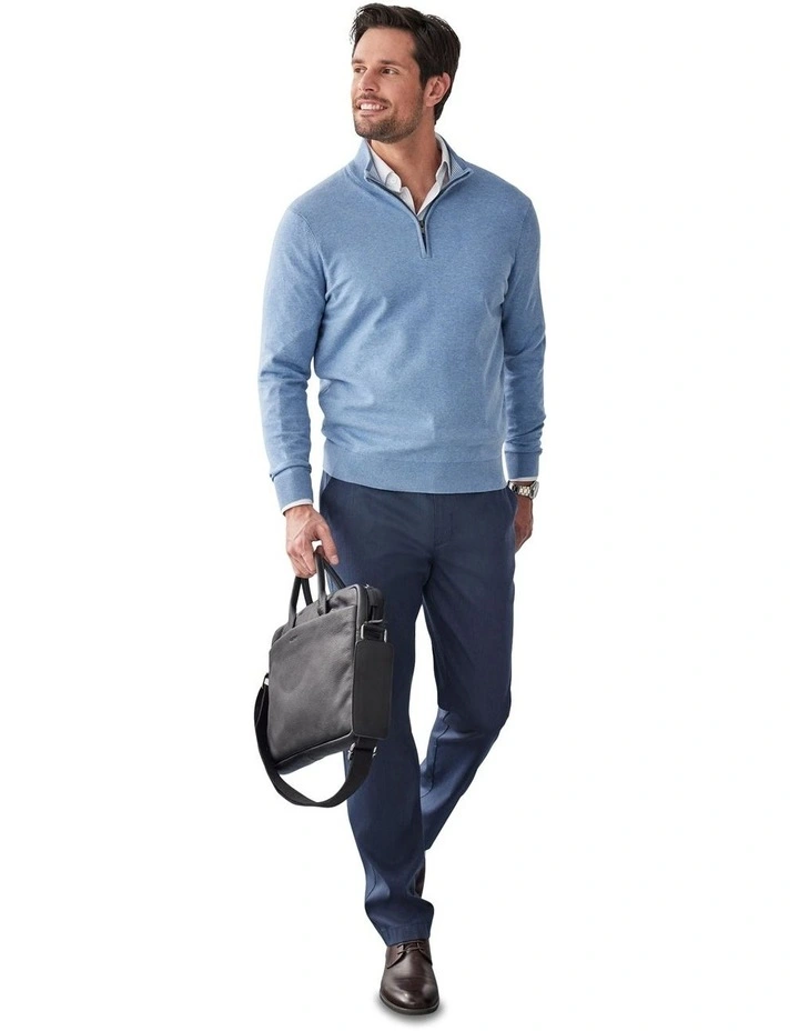 High Flex Half Zip Knitwear in Blue image 5