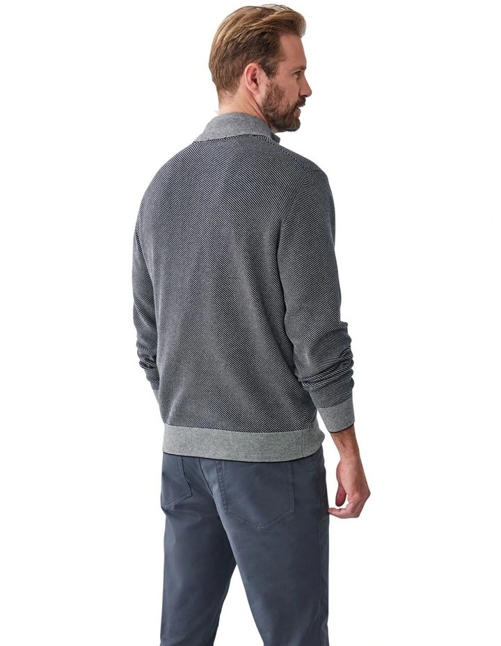 Twill High Flex Half Zip Knit in Navy image 2