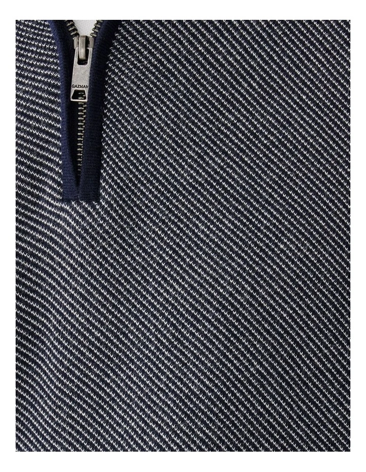Twill High Flex Half Zip Knit in Navy image 3