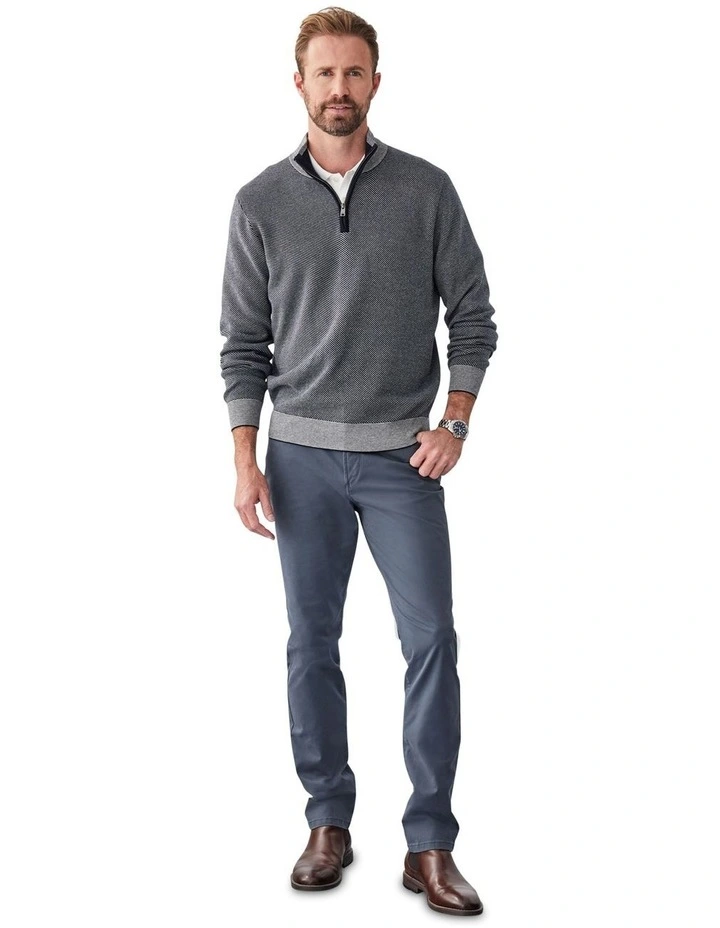 Twill High Flex Half Zip Knit in Navy image 5