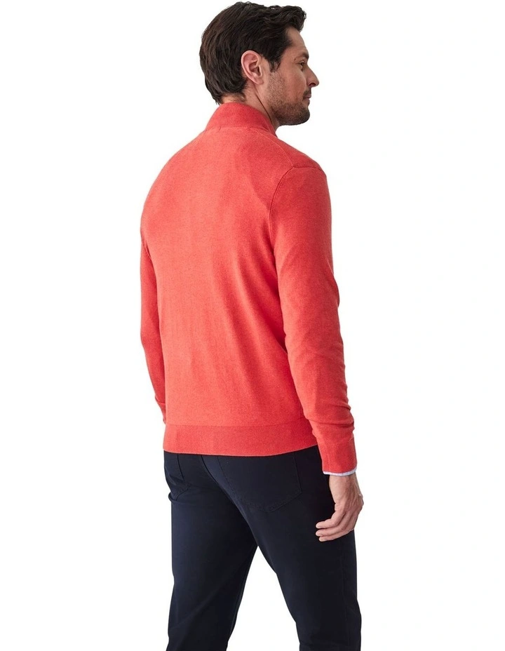 High Flex Half Zip Knitwear in Red image 2